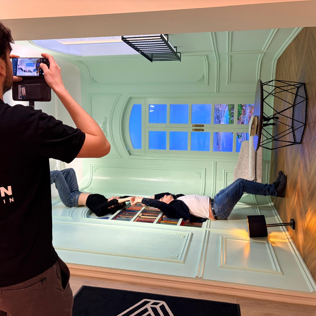 Visitors taking Instagram-worthy photos at Illusion Museum Dublin